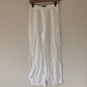 Vintage White Linen High Waist Trousers